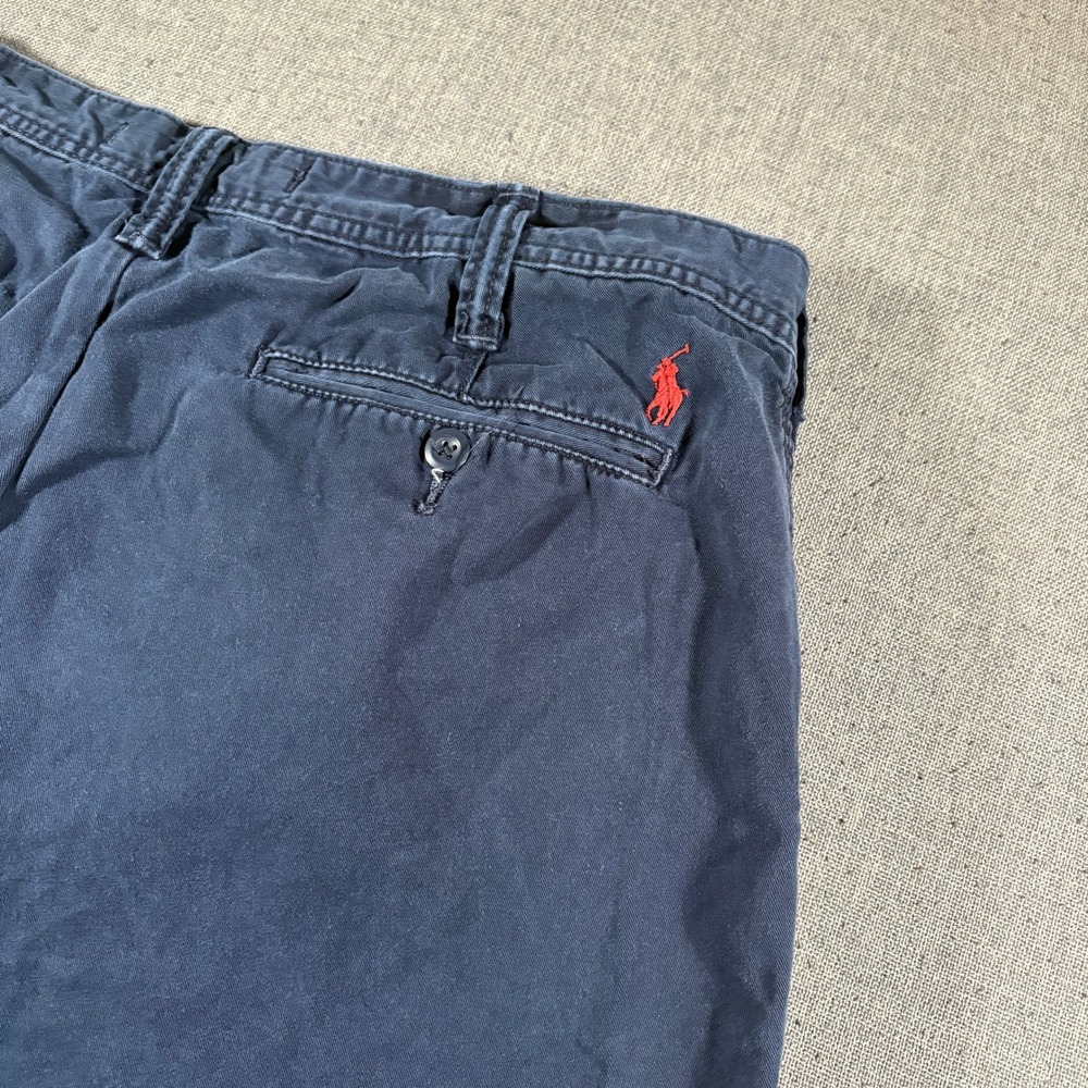 Polo Ralph Lauren Chino Shorts Mens 35‎ Navy Blue Relaxed Fit Cotton Twill Pony